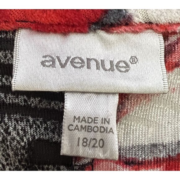 Avenue Womens 18/20 Black Red Floral Velvet Burnout Tunic Top PlusSize Fairygoth - Picture 5 of 7